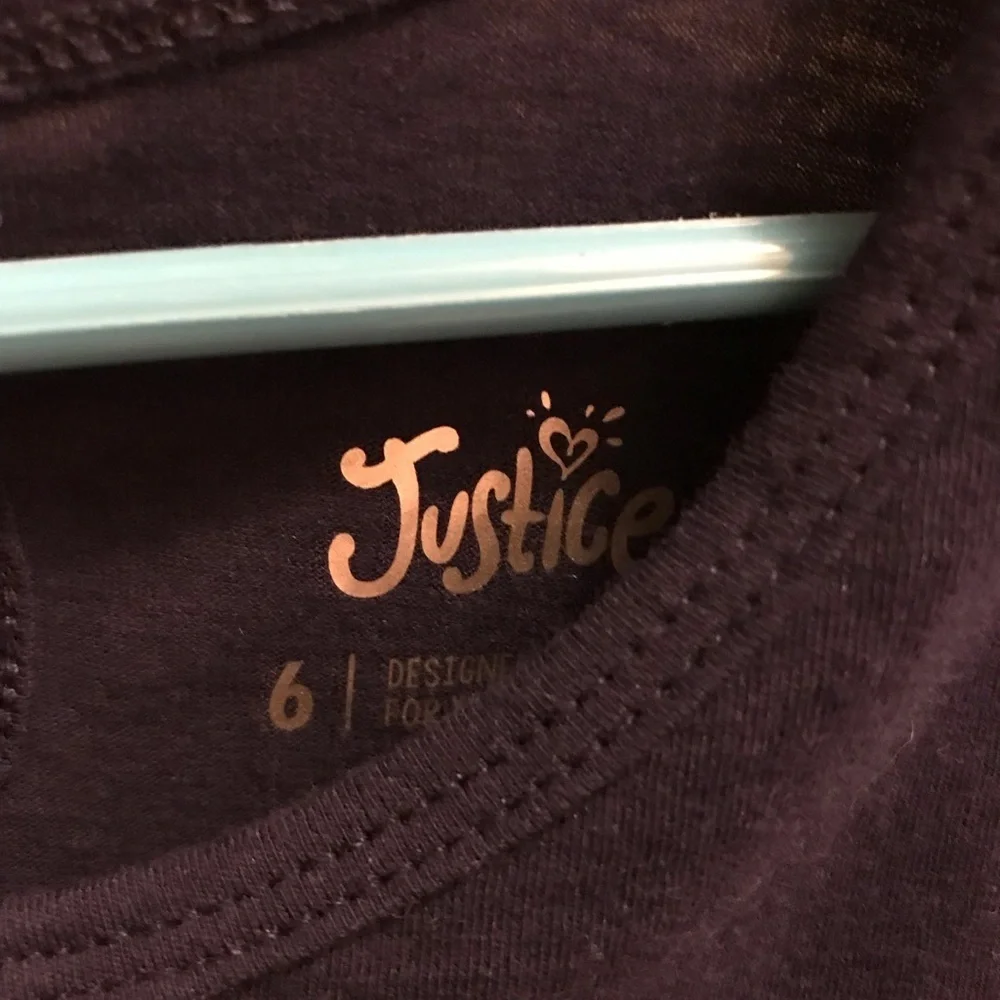 Justice girl’s blue t-shirt size 6.